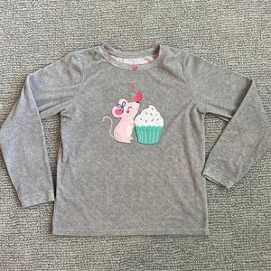 Gray thin fleece top